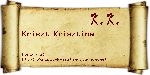 Kriszt Krisztina névjegykártya