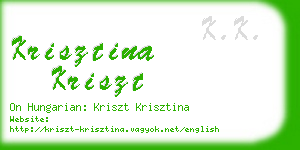 krisztina kriszt business card